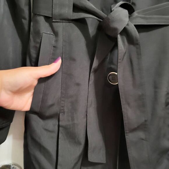 LONDON FOG TRENCH COAT WITH DOUBLE LAPEL AND DETACHABLE HOOD sz Med - Picture 12 of 16